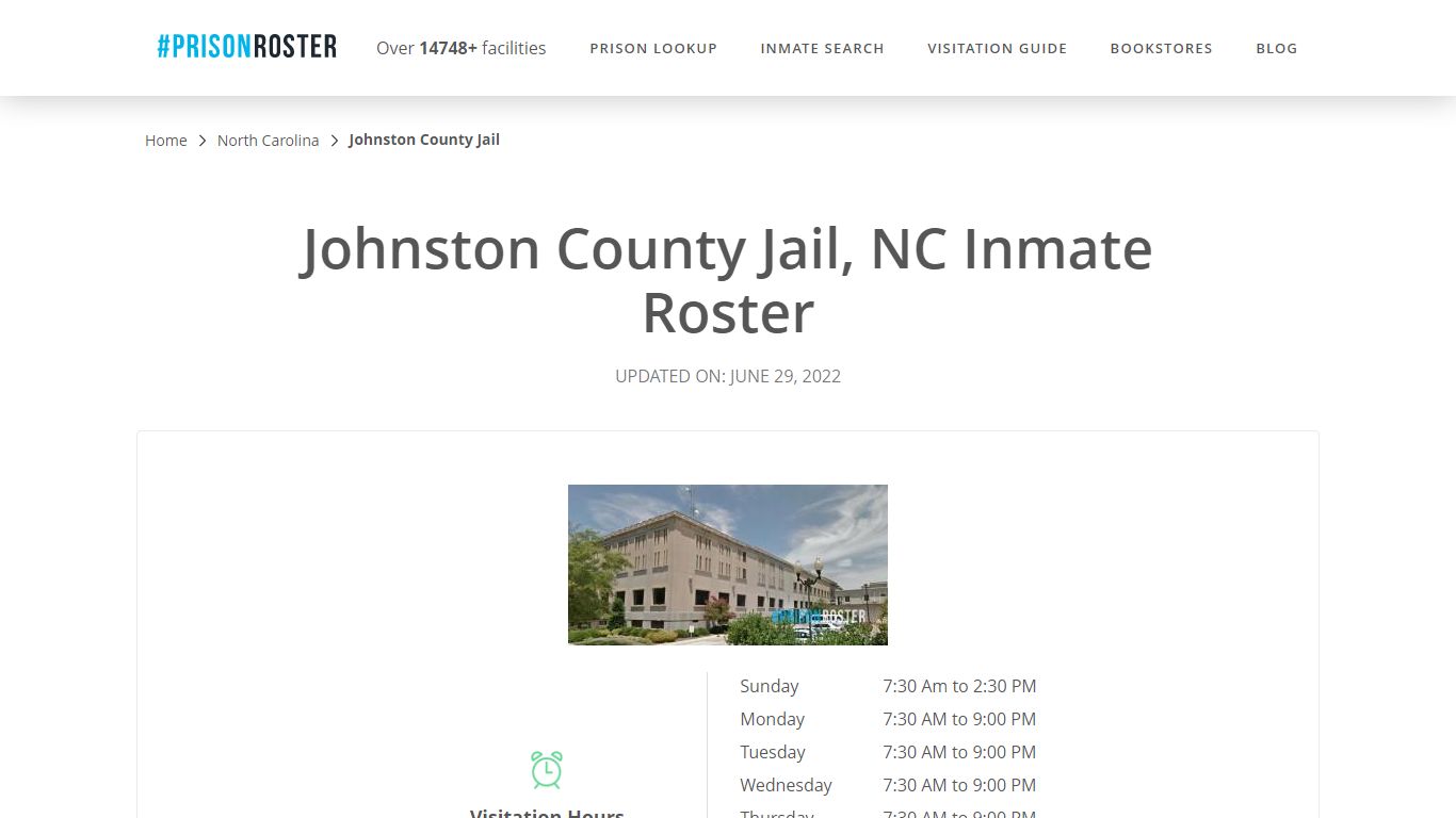 Johnston County Jail, NC Inmate Roster